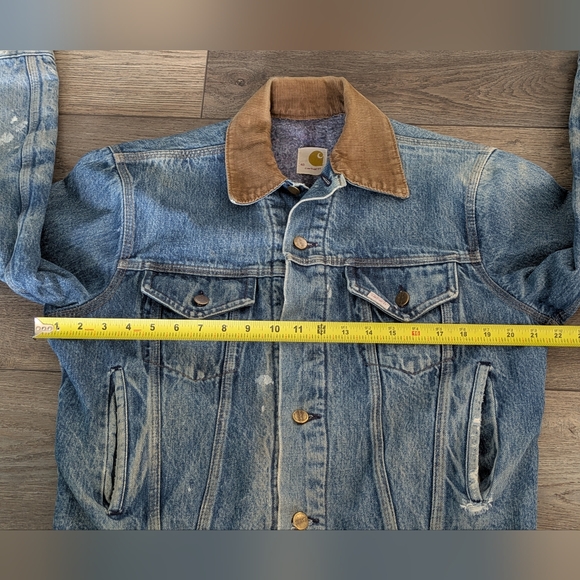Vintage Rare Carhartt Trucker Jean Denim Jacket Blanket Lined Mens 40 Distressed - Picture 2 of 11